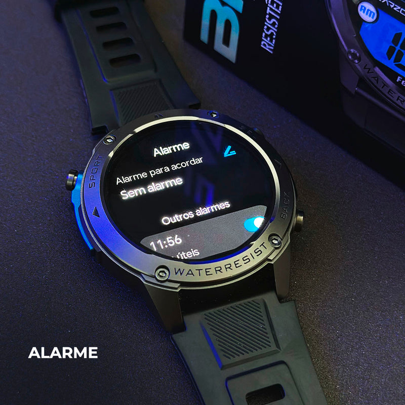 Smartwatch BRAVE com GPS, Resistência à Água 5ATM/IP69K – Ideal para Mar e Esportes Extremos