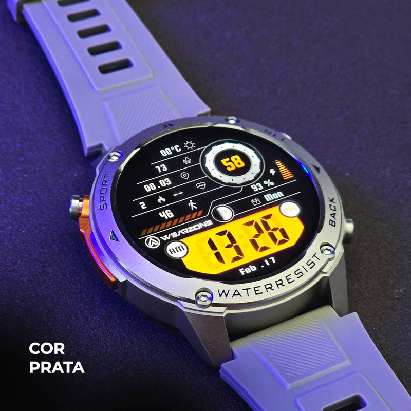 Smartwatch BRAVE com GPS, Resistência à Água 5ATM/IP69K – Ideal para Mar e Esportes Extremos