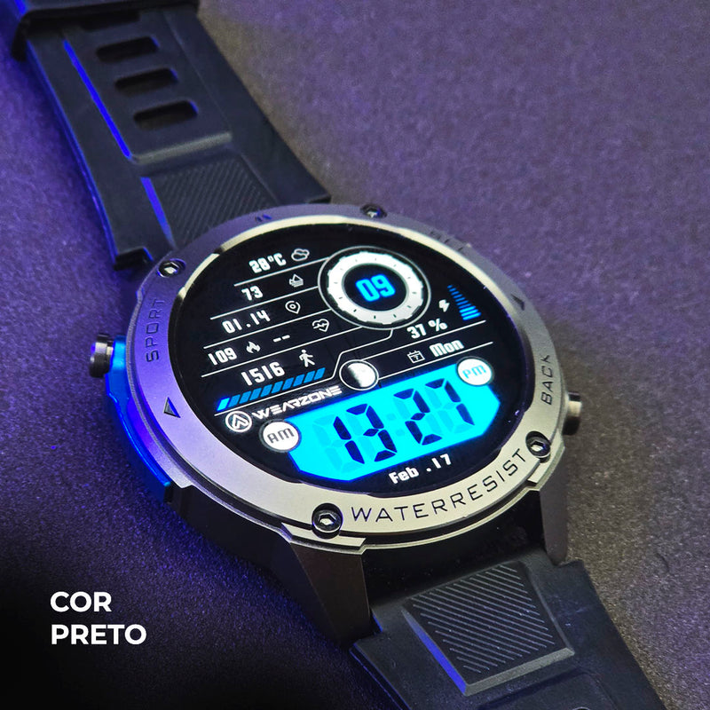 Smartwatch BRAVE com GPS, Resistência à Água 5ATM/IP69K – Ideal para Mar e Esportes Extremos