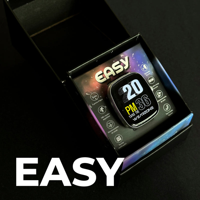 Smartwatch EASY com 100 Modos Esportivos, Bateria de Longa Duração e Resistência à Água 1ATM