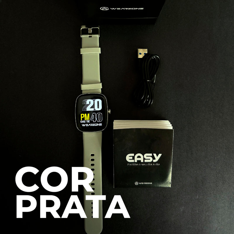 Smartwatch EASY com 100 Modos Esportivos, Bateria de Longa Duração e Resistência à Água 1ATM