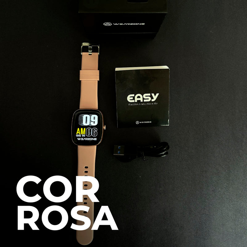 Smartwatch EASY com 100 Modos Esportivos, Bateria de Longa Duração e Resistência à Água 1ATM