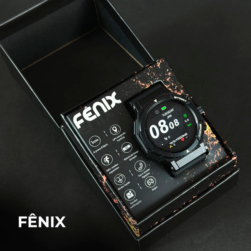 Smartwatch FÊNIX WEARZONE com GPS Integrado, 100 Modos Esportivos e Resistência à Água 1ATM