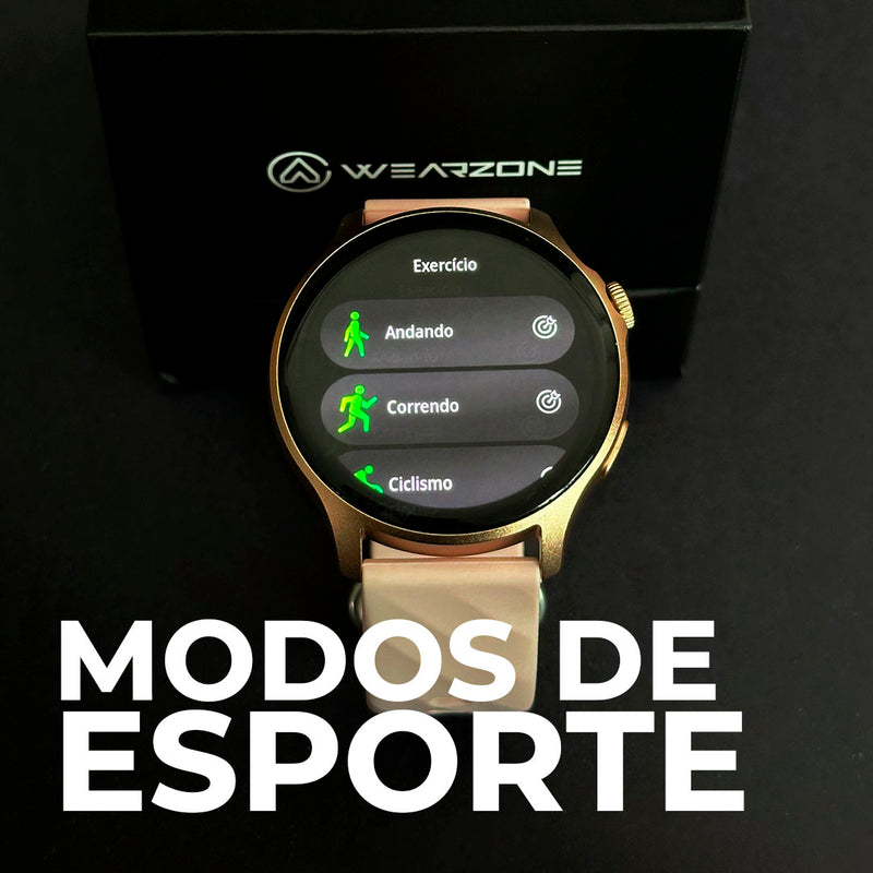 Life Smartwatch — À Prova d’Água 1ATM, Tela AMOLED, Bateria de Longa Duração, 100 Modos de Esporte
