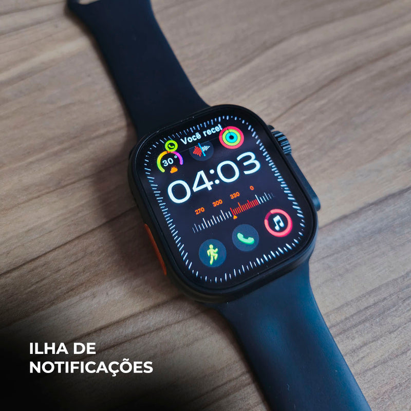 Smartwatch N10 Ultra 49mm com 4 Pulseiras – Design Robusto e Versátil