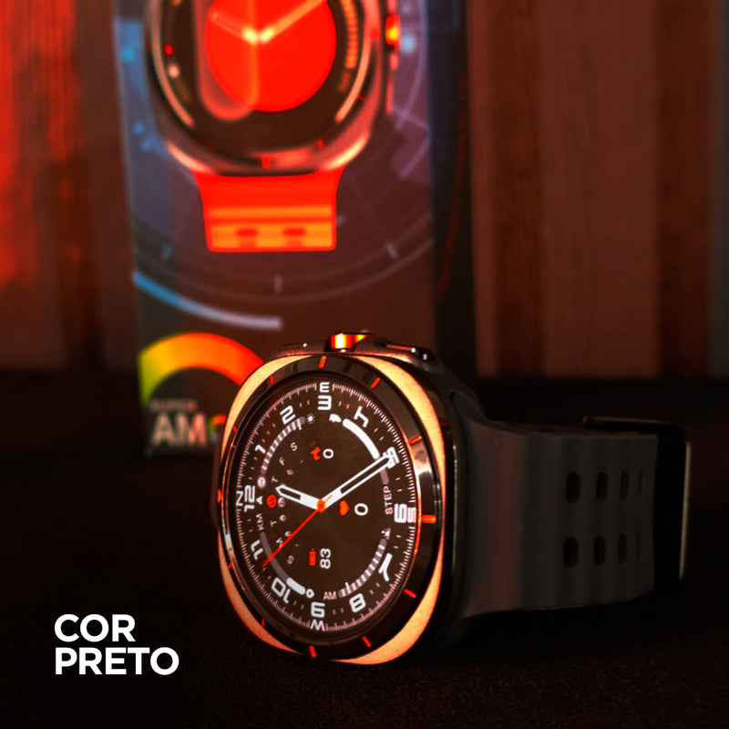 Smartwatch Microwear SU01 – Tela AMOLED | GPS Integrado | 3ATM | Pulseira Laranja