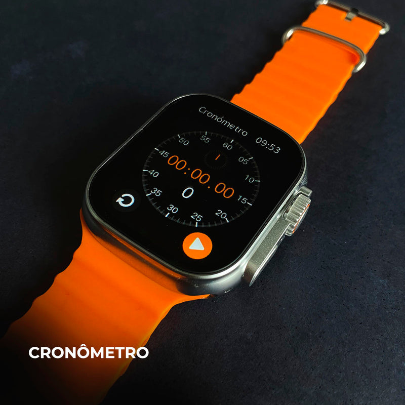 Smartwatch WS-79 Ultra 2 – Segunda Geração com Kit 3 Pulseiras (Couro + Metal)