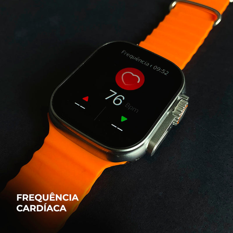Smartwatch WS-79 Ultra 2 – Segunda Geração com Kit 3 Pulseiras (Couro + Metal)