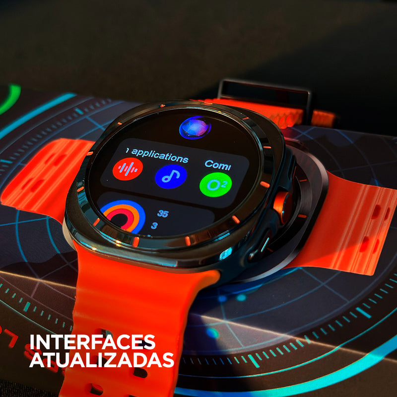 Smartwatch Microwear SU01 – Tela AMOLED | GPS Integrado | 3ATM | Pulseira Laranja