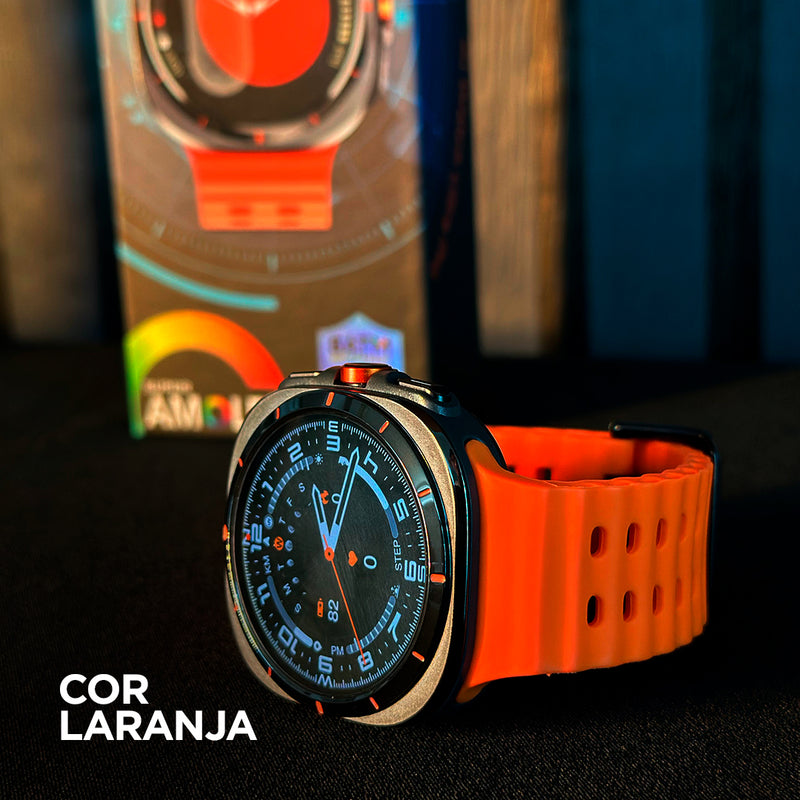 Smartwatch Microwear SU01 – Tela AMOLED | GPS Integrado | 3ATM | Pulseira Laranja
