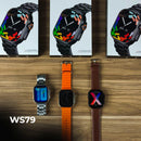 Smartwatch WS-79 Ultra 2 – Segunda Geração com Kit 3 Pulseiras (Couro + Metal)