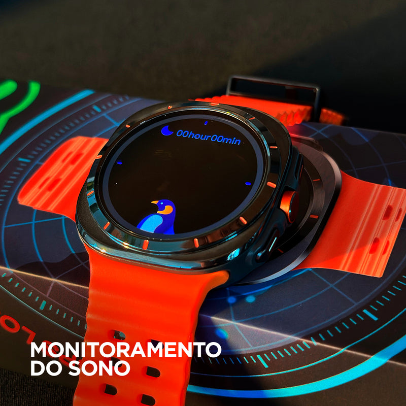 Smartwatch Microwear SU01 – Tela AMOLED | GPS Integrado | 3ATM | Pulseira Laranja