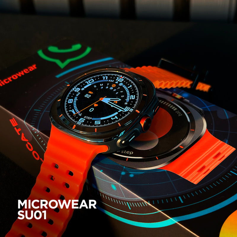Smartwatch Microwear SU01 – Tela AMOLED | GPS Integrado | 3ATM | Pulseira Laranja