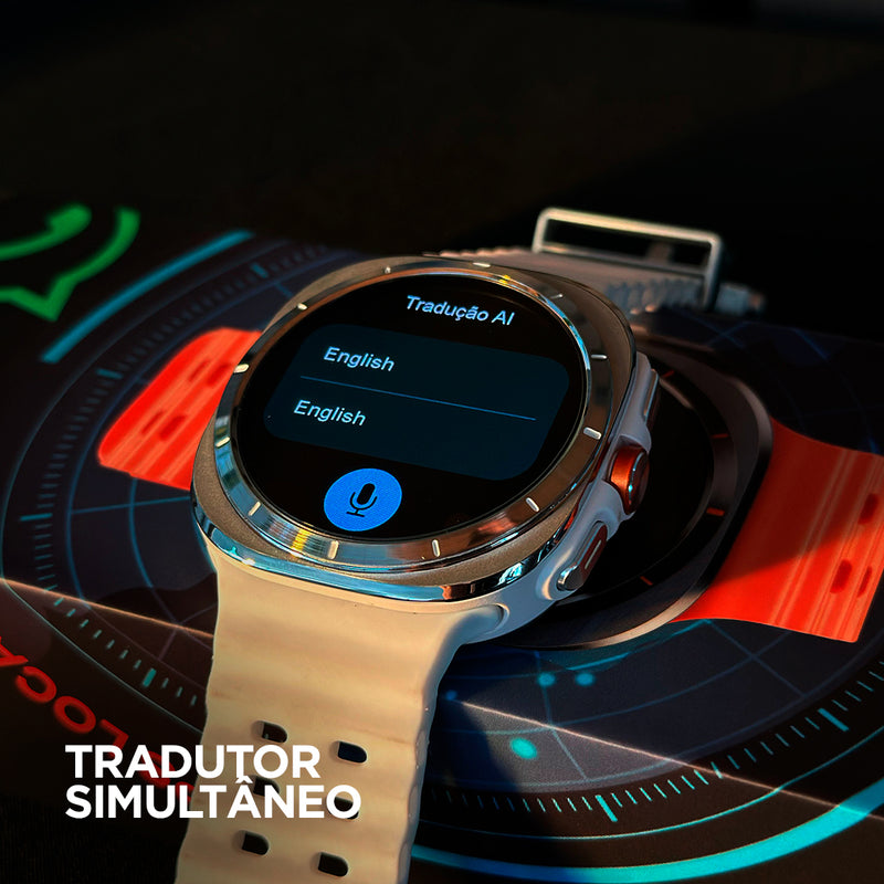 Smartwatch Microwear SU01 – Tela AMOLED | GPS Integrado | 3ATM | Pulseira Laranja